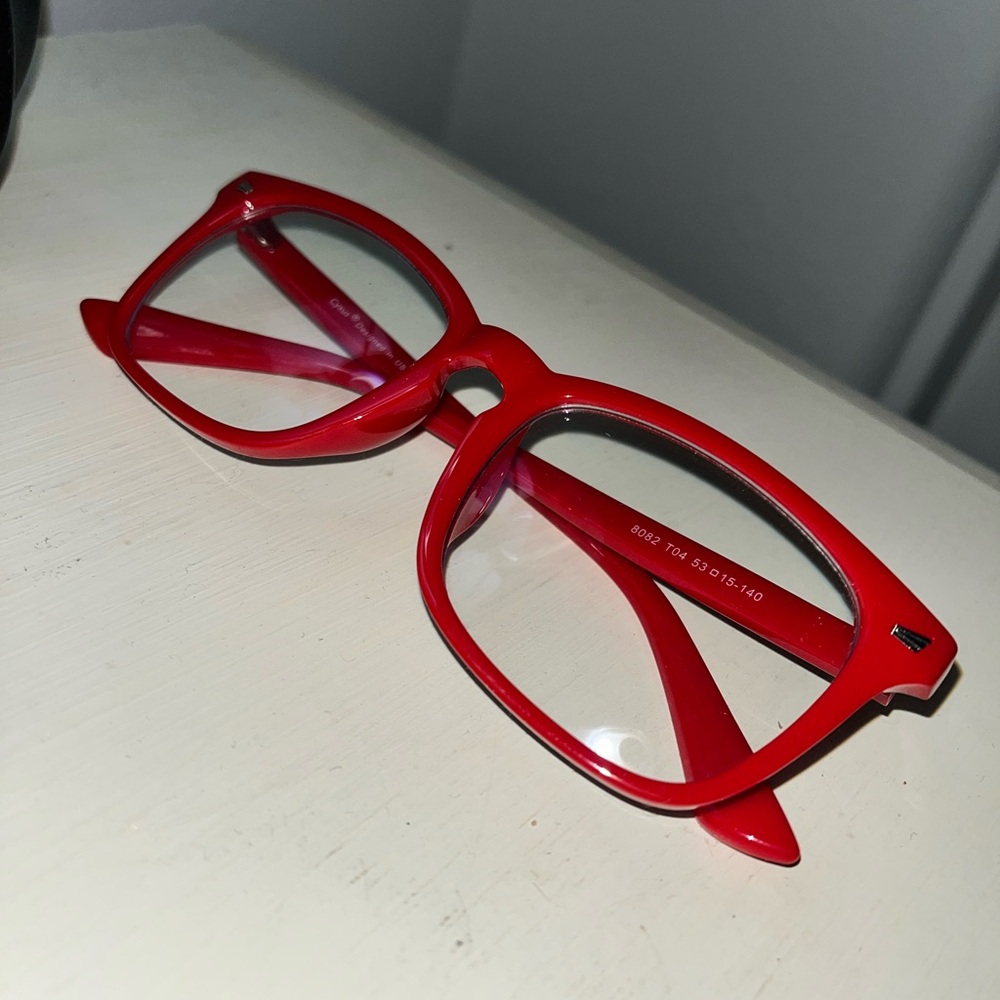 Red Square Glasses Cyxus Blue Light Glasses for Men Women